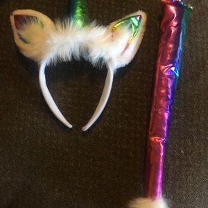 Girls Unicorn Horn n Tail Costume